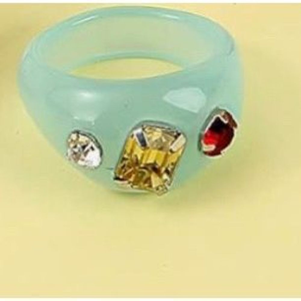Bejeweled Acrylic Statement Ring